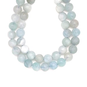 Akvamarin matt golyó 12mm ékszerkészítő alapanyag (füzér), Kellékek & szerszámok, Ásvány alapanyag, Ásványfüzér, , MESKA