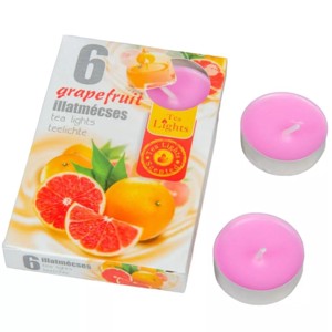 Illatgyertya 6 db-os - grapefruit, Kellékek & szerszámok, Dekorációs gyertya, Dekorációs kellékek, , MESKA