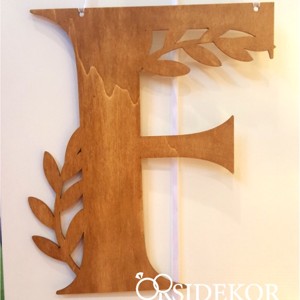 Modern levélmintás fa monogram, Esküvő, Dekoráció, Helyszíni dekor, , MESKA