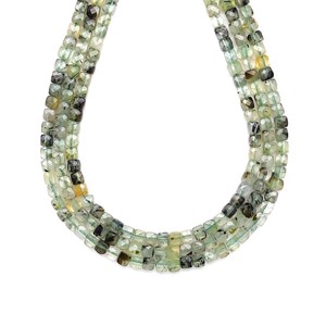 Prehnit fazettált kocka 4-5x4-5mm ékszerkészítő alapanyag (füzér), Kellékek & szerszámok, Ásvány alapanyag, Ásványfüzér, , MESKA