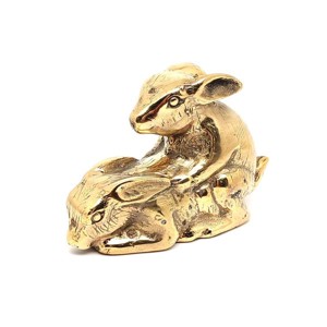 Réz figura nyúl pár arany 8x3,5cm, Otthon & Életmód, Dekoráció, Dísztárgy, , MESKA