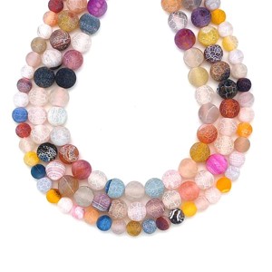 Achát hőkezelt szinezett matt mix golyó 8mm � ékszerkészítő alapanyag (füzér), Kellékek & szerszámok, Ásvány alapanyag, Ásványfüzér, , MESKA