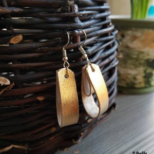 Arany, dupla csepp alakú fülbevaló, Ékszer, Fülbevaló, Lógó fülbevaló, , MESKA