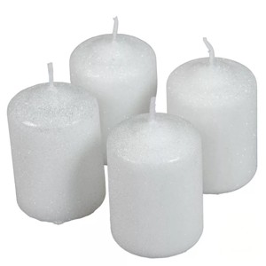 Bársony glitter henger gyertya 50x75 mm - fehér szett, Kellékek & szerszámok, Dekorációs gyertya, Dekorációs kellékek, , MESKA