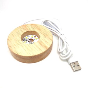Fa talpas fehér LED világító talp ásványokhoz 6cm USB csatlakozással, Kellékek & szerszámok, Ásvány alapanyag, Ásvány lámpa, , MESKA