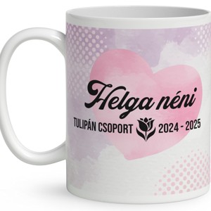 Neves ajándék óvónéniknek - Cuki Tulipános manólány mintás bögre - otthon & életmód - konyhafelszerelés, tálalás - tálalás - bögre & csésze - Meska.hu