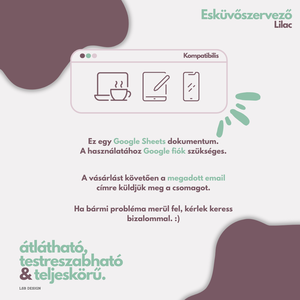 Esküvőszervező Lilac- Google Sheets - művészet - grafika & illusztráció - digitális - Meska.hu