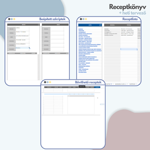 Receptkönyv + heti tervező - Google Sheets - művészet - grafika & illusztráció - digitális - Meska.hu