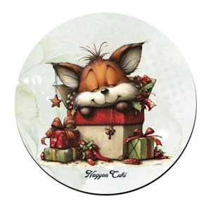 Cuki karácsonyi róka és az ajándékok mintás pohár alátét, , , MESKA