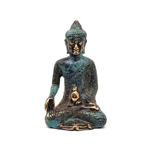 Réz figura Buddha tanító kék arany 9x5,5cm, Otthon & Életmód, Dekoráció, Spiritualitás, , MESKA