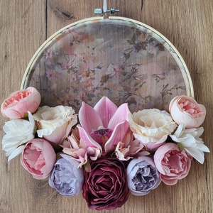 Elegáns Virágos Hímzőkeret Decor - otthon & életmód - dekoráció - ajtó- és ablak dekoráció - ajtódísz & kopogtató - Meska.hu