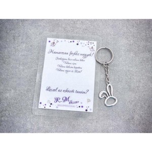 Hamarosan férjhez megyek egyszerű nyuszi medálos kulcstartó, Esküvő, Meghívó & Kártya, Tanú felkérő, , MESKA
