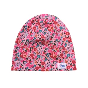 Gyerek sapka, téli, virágok, rózsaszín - Meska.hu