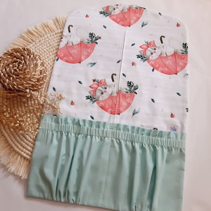 Ovis zsák, cica mintás, menta, LuannaBaby, Játék & Sport, Ovis felszerelés, Ovis zsák, Varrás, MESKA