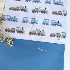 Ovis zsák, vonat, kék, LuannaBaby - játék & sport - ovis felszerelés - ovis zsák - Meska.hu