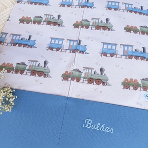 Ovis zsák, vonat, kék, LuannaBaby - játék & sport - ovis felszerelés - ovis zsák - Meska.hu