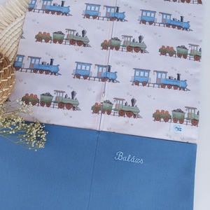 Ovis zsák, vonat, kék, LuannaBaby - játék & sport - ovis felszerelés - ovis zsák - Meska.hu