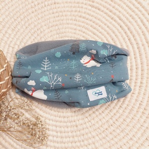 Téli gyerek sapka, sálas maci kék, LuannaBaby  - ruha & divat - sál, sapka, kendő - sapka - Meska.hu