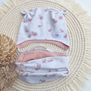 Kötős gyerek sapka sál szett, csiga lányok, LuannaBaby , Ruha & Divat, Sál, Sapka, Kendő, Sapka & Sál szett, Varrás, A tavaszi, őszi csiga mintás kötős gyerek sapkában és csősálban garantáltan kislányod lesz a legbáj..., MESKA