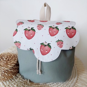 Eper mintás ovis bölcsis hátizsák kislánynak, LuannaBaby - Meska.hu