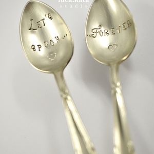 Let's spoon.. forever - páros ajándék , személyre szabható ajándék évfordulóra, esküvőre, szerelmeseknek - otthon & életmód - konyhafelszerelés, tálalás - tálalás - kanál & villa - Meska.hu