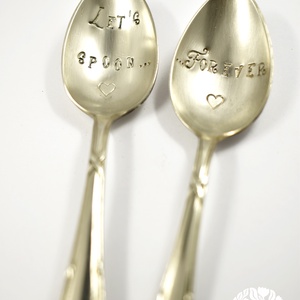 Let's spoon.. forever - páros ajándék , személyre szabható ajándék évfordulóra, esküvőre, szerelmeseknek - otthon & életmód - konyhafelszerelés, tálalás - tálalás - kanál & villa - Meska.hu