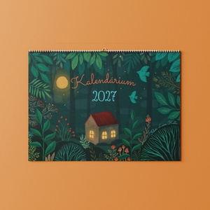 Naptár 2027 Egyedi illusztrációkkal, Kalendárium Fehér Luca Kata rajzaival, A4 méret, falinaptár - Meska.hu
