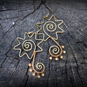 Napsugár fülbevaló - Meska.hu