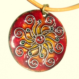 Fénylő nap tűzzománc medál -  - Meska.hu