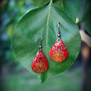 Tulipános csepp fülbevaló Najoge részére - Meska.hu