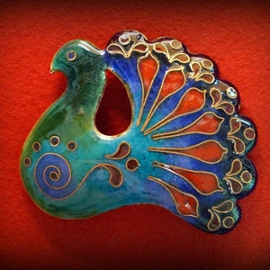 Madárka tűzzománc hajdísz -  - Meska.hu