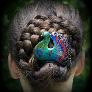 Madárka tűzzománc hajdísz - Meska.hu