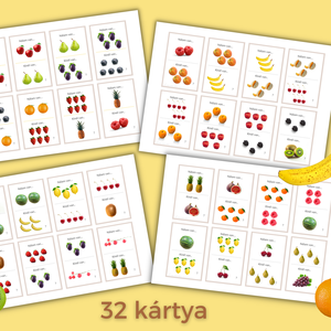 Gyümölcsös  kártyák (nyomtatható) - játék & sport - készségfejlesztő és logikai játék - oktató játékok - Meska.hu