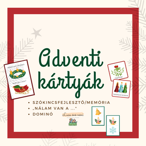 Adventi kártyák (szókincsfejlesztő, memória, dominó, Nálam van a..), Játék & Sport, Készségfejlesztő és Logikai játék, Oktató játékok, Fotó, grafika, rajz, illusztráció, MESKA
