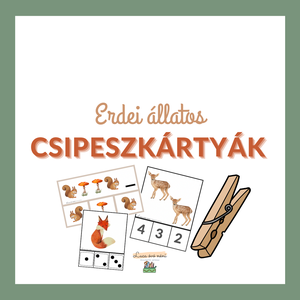 Erdei állatos csipeszkártyák (nyomtatható), Játék & Sport, Készségfejlesztő és Logikai játék, Oktató játékok, Fotó, grafika, rajz, illusztráció, MESKA