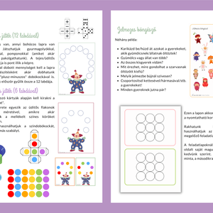 Farsangi, színes fejlesztő játékok, feladatlapok  (40+ oldal nyomtatható PDF) - játék & sport - készségfejlesztő és logikai játék - oktató játékok - Meska.hu