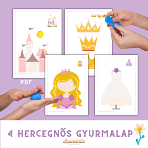 4 hercegnős gyurmalap (nyomtatható óvodásoknak, kisiskolásoknak) - Meska.hu