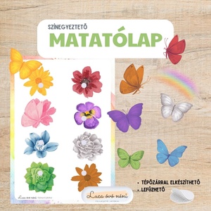 Színegyeztető matatólap (nyomtatható pdf), Játék & Sport, Készségfejlesztő és Logikai játék, Oktató játékok, Fotó, grafika, rajz, illusztráció, Meska