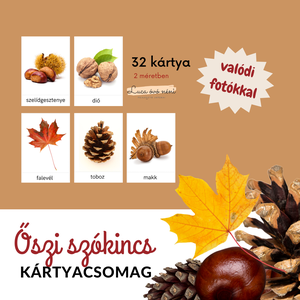 Őszi szókincs kártyacsomag (nyomtatható PDF), Játék & Sport, Készségfejlesztő és Logikai játék, Oktató játékok, Fotó, grafika, rajz, illusztráció, MESKA
