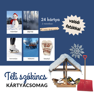Téli szókincs kártyacsomag (nyomtatható PDF) - Meska.hu