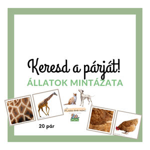 Keresd a párját! Állatok mintázata kártyacsomag (nyomtatható PDF) - Meska.hu