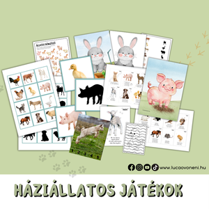 Háziállatos fejlesztő játékok óvodásoknak (nyomtatható) - Meska.hu