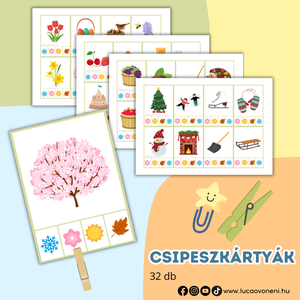 Évszakok  csipeszkártyák, és sablonok alkotáshoz - játék & sport - készségfejlesztő és logikai játék - oktató játékok - Meska.hu