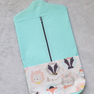 Állatos menta színű ovis zsák  - Meska.hu Állatos menta színű ovis zsák  - Meska.hu