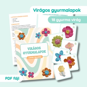 Virágos gyurmalapok, Játék & Sport, Készségfejlesztő és Logikai játék, Oktató játékok, Fotó, grafika, rajz, illusztráció, Ezekkel a tavaszi virágos gyurmalapokkal ceruza használata nélkül tudod támogatni a finommotorika ü..., MESKA