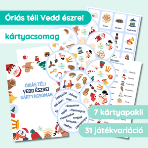 Óriás téli Vedd észre! kártyacsomag - játék & sport - készségfejlesztő és logikai játék - oktató játékok - Meska.hu