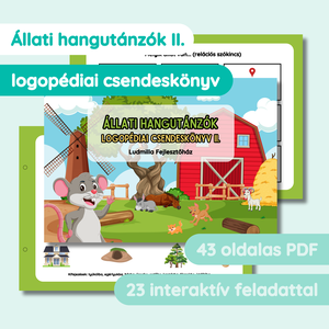 Állati hangutánzók logopédiai csendeskönyv II. - Meska.hu