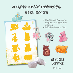 Árnyékkeresős matatólap anyák napjára, Játék & Sport, Készségfejlesztő és Logikai játék, Oktató játékok, Fotó, grafika, rajz, illusztráció, MESKA