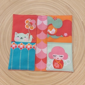 Kokeshi mintás papírzsebkendő tartó - táska & tok - pénztárca & más tok - zsebkendőtartó tok - Meska.hu