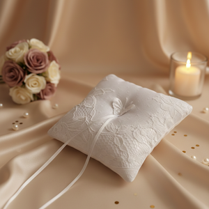 Esküvői fehér szatén gyűrűpárna csipkével, Esküvő, Kiegészítők, Gyűrűtartó & Gyűrűpárna, Varrás, MESKA